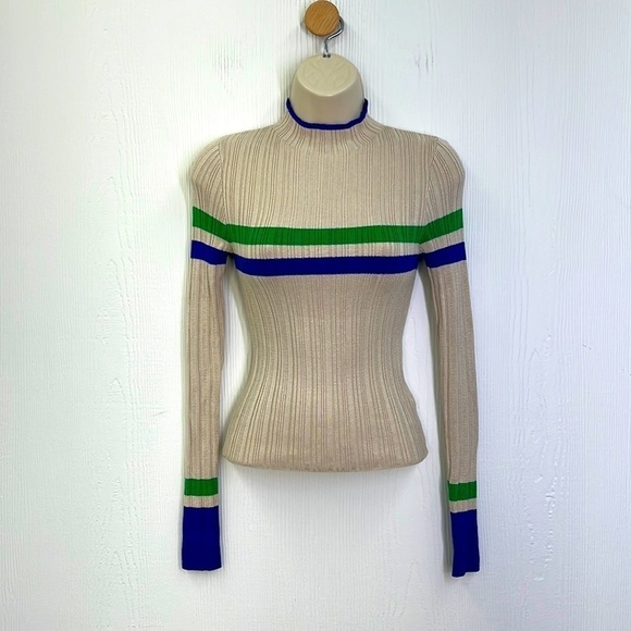 Urban Outfitters - BDG Kiara Open Back Stripe Sweater With Thumb Openings SZ XS - Picture 1 of 13